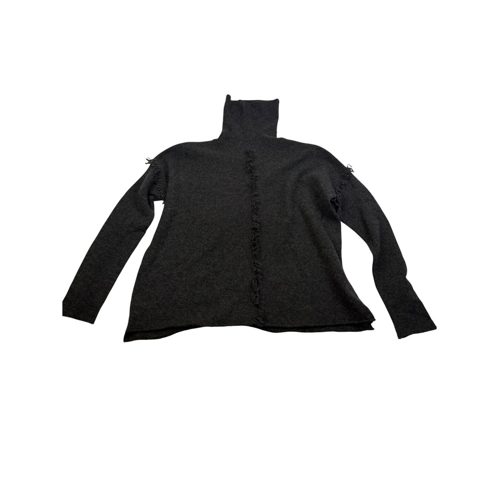 Velvet by Graham & Spencer 100% Cashmere Turtleneck Sweater Gray Small Seams
